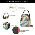 thumbnail image 4 of FORMRS Crossbody Bag for Women Quilted Travel Shoulder Cell Phone Purse with Chain Strap Handbag, Blue Retro Print, 4 of 7