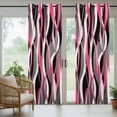 thumbnail image 3 of Outdoor Curtains for Patio Waterproof, Pink Stripe Windproof Pravicy Outside Porch Blackout Curtain, Gradient Grey Moire Geometric Modern Abstract Sun Blocking Curtains for Cabana 2 Panels 54"x108", 3 of 9