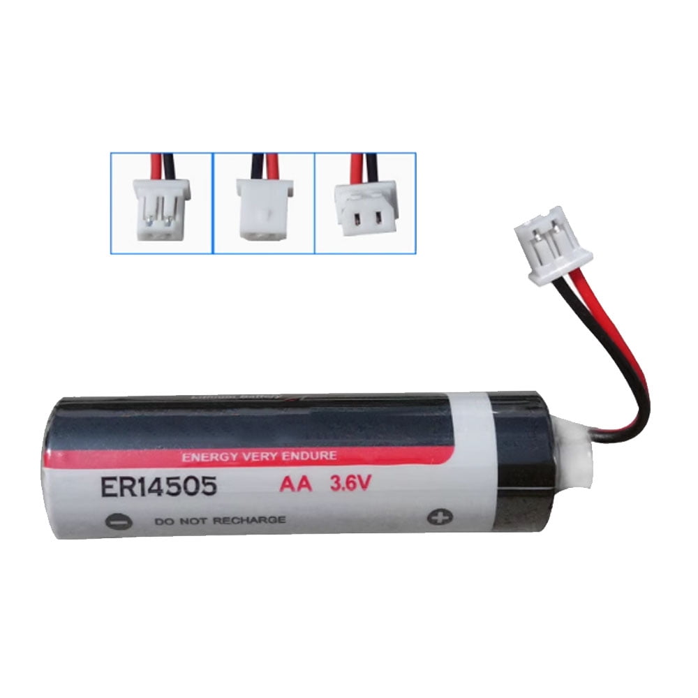 2-Pack AA Lithium Battery ER14505 3.6V 2700mAh Non-rechargeable with 2.0 White Plug for PLC CNC System