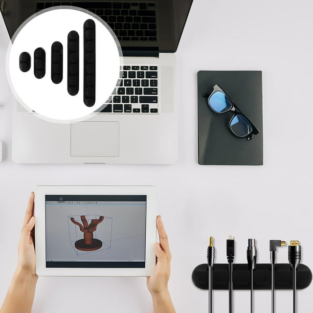 unbranded 8Ud Organizador De Cables Con Clips Adhesivos Negros Para Oficina Protección Y Orden En Escritorio