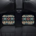 thumbnail image 4 of Renewold Rubber Car Floor Mats Auto Carpet Non-slip Rubber Car Rugs Full Set Universal Fit for Most Vehicles Auto Interior Decor, Set of 4, Southwest American Tribal Dark Blue Red, 4 of 7