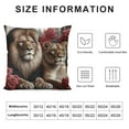 thumbnail image 5 of Leisuo Rose Flower Pillow Covers, Animal Lion Print Throw Pillow Covers For Office Sofa Couch Bed Bedroom Decor, Floral Cushion Cases, Modern Decorative Pillow Covers, 5 of 5