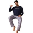 thumbnail image 5 of New men's pajama set - long-sleeved long pants for casual home wear, 5 of 6