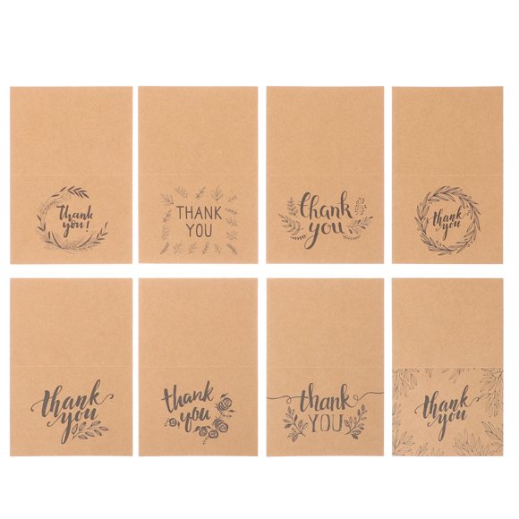 16 Sets Thank You Cards Kraft Paper Thank You Gift Card Greeting Card for Small Business