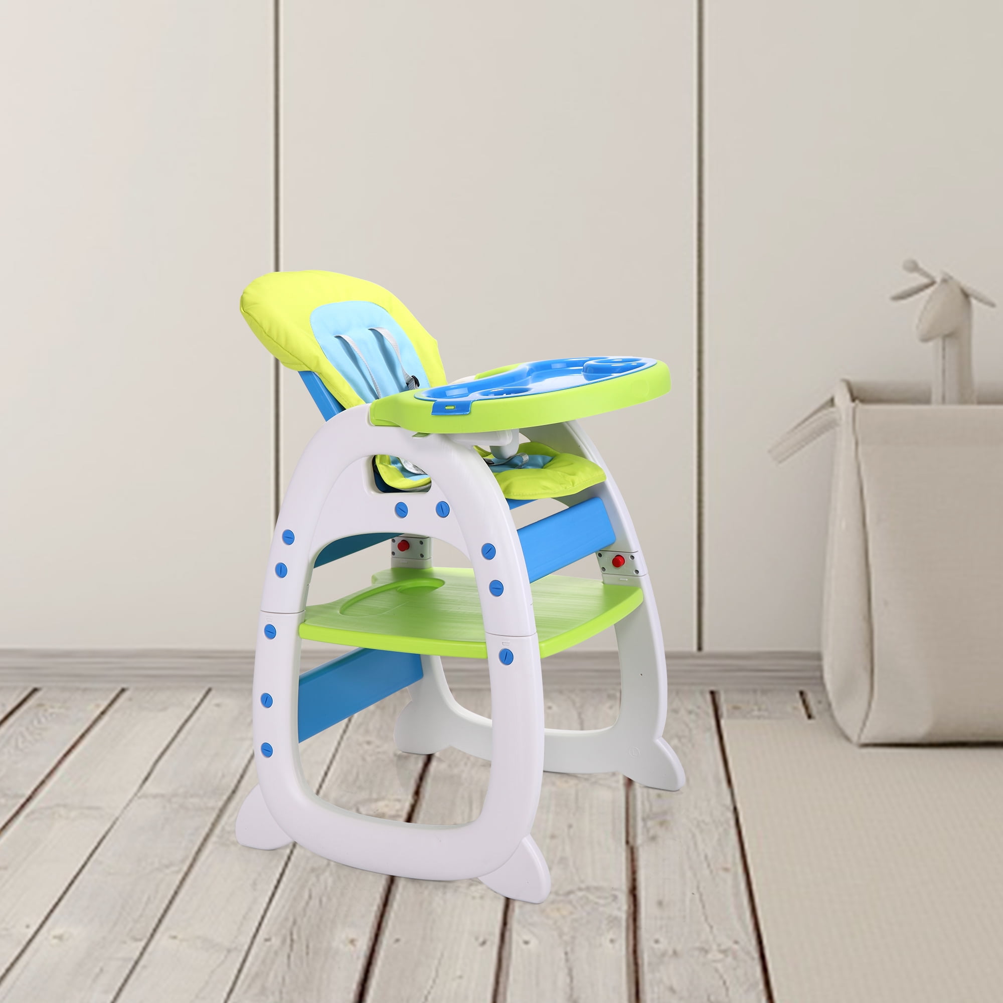 imerelez High Chair, 70' Convertible High Chairs 3 In 1 Baby Chair for Eating, Adjustable Infant Highchair for Babies, Easy Clean Feeding Chair, Multifunctional, Compact, Green