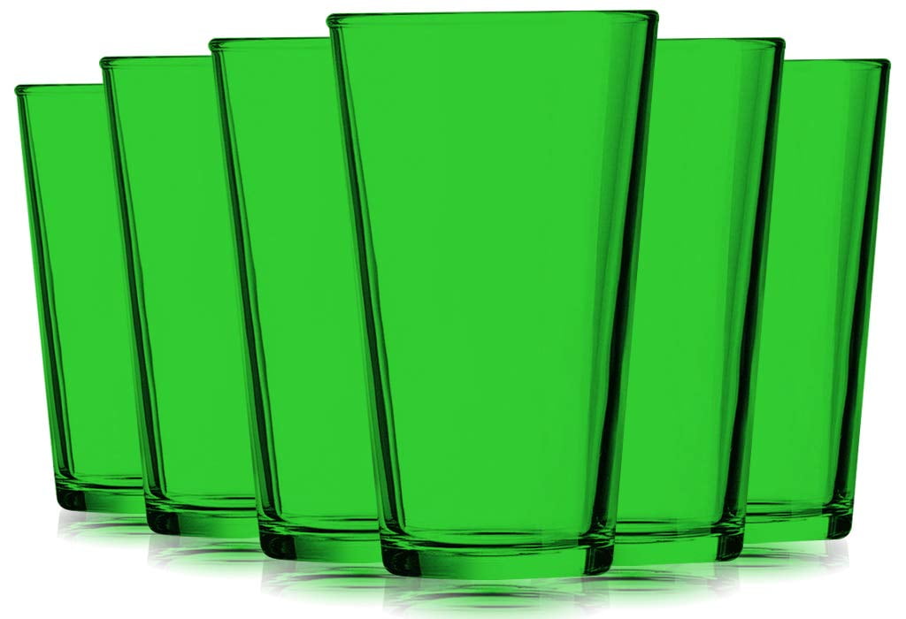 Lime Green Full Accent 16 oz Mixing Glasses Set of 6 by TableTop King