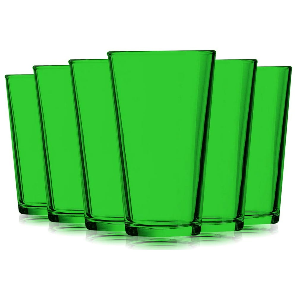 Lime Green Full Accent 16 oz Mixing Glasses Set of 6 by TableTop King