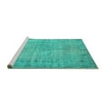 thumbnail image 2 of Ahgly Company Machine Washable Indoor Round Abstract Turquoise Blue Contemporary Area Rugs, 7' Round, 2 of 4