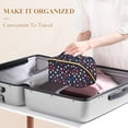 thumbnail image 3 of FORMRS Makeup Bag Travel Cosmetic Organizer for Women Fold Flat Zipper Pouch with Handle, Red Starry Pattern, 3 of 8