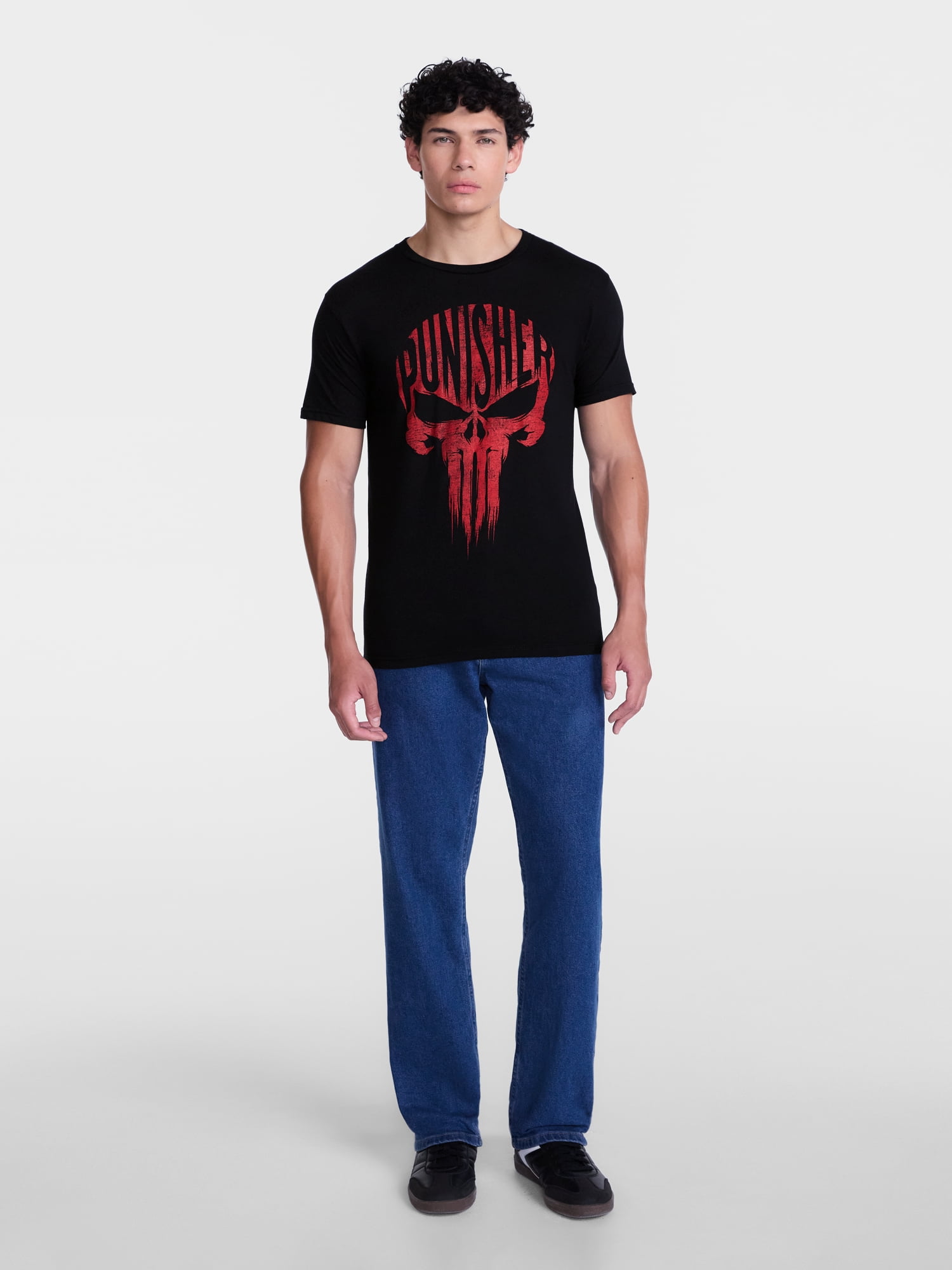 Punisher Men's and Big Men's Skull Cotton Graphic Tee with Short Sleeves, Sizes S-3XL
