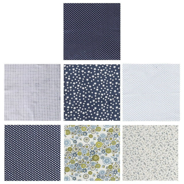 7 Pcs Duvet Cover Floral Patchwork Quilt Kit Floral Fabric Squares Patchwork Fat Quarter Quilting Fabric Squares Sheets