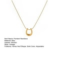 thumbnail image 7 of Lifetechs Women Necklace Hollow Out Horse Hoof Shape Extended Length Adjustable Stainless Alloy Colorfast Lightweight Lady Pendant Necklace Neck Jewelry, 7 of 7