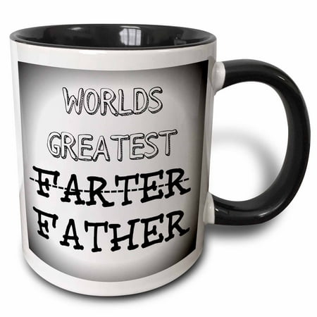 3dRose Worlds greatest farter, father - Two Tone Black Mug,