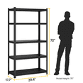 thumbnail image 4 of Tcbosik 72"H Metal Garage Shelving Unit, 5-Tier Heavy Duty Storage Rack, Industrial Metal Shelves for Garage, Basement, Black, 4 of 10