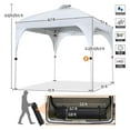 thumbnail image 3 of WDZS 10x10ft Pop-Up Canopy Tent with 17 Solar LED Lights, Outdoor Garden Gazebo, Ez Set-up Instant Sun Shelter Tent w/Wheeled Bag, 4 Sandbags, Ropes & 12 Stakes for Parties, Beach, Camping, White, 3 of 9