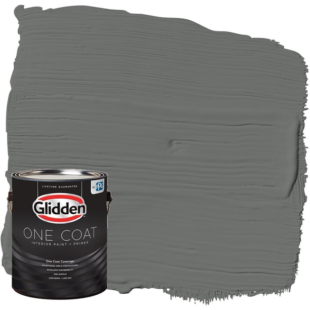 Glidden One Coat Interior Paint and Primer, Up in Smoke / Gray, Gallon ...