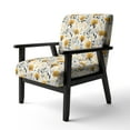 thumbnail image 3 of Designart "Nordic Floral Allure" Yellow Floral Upholstered Accent Chair - Cottage Arm Chair For Bedroom, 3 of 5