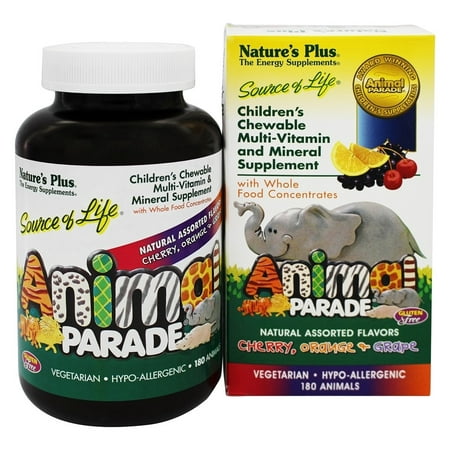 Animal Vitamins - Nature's Plus - Animal Parade Assorted Cherry, Orange, & Grape - 180 Chewable Tablets