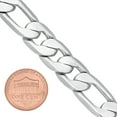 thumbnail image 3 of Men's 12mm Chunky Rhodium Plated Flat Figaro Chain Necklace, 24 inches, 3 of 7