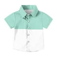 thumbnail image 6 of Frwgonr Big Boys T-shirts Short Sleeve Button Down Shirt Beach Tropical Summer Casual Shirts for Kids 5T-15, Green, 6 of 6