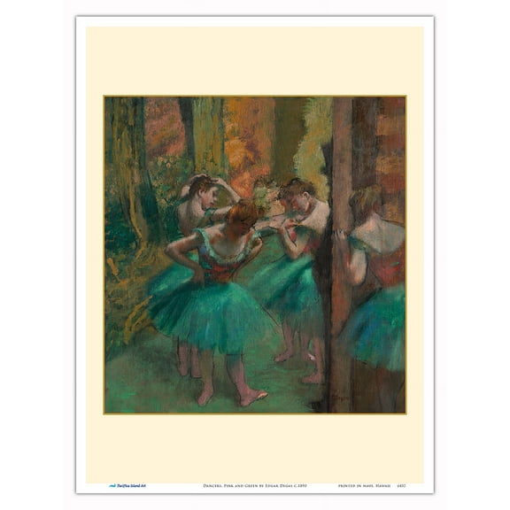 Dancers Pink and Green - From an Original Color Painting by Edgar Degas c.1890 - Master Art Print (Unframed) 9in x 12in