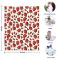 thumbnail image 4 of Red Strawberry Plants Fruit White Pattern Blanket,Comfortable Soft Flannel Throw Blanket,All Season,Warm Lightweight Blankets for Sofa Bed Couch Living Room Chair,30"x40", 4 of 4