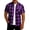 [2] Purple, variant on Chiccall Flannel Shirts for Men Short Sleeve Plaid Button Down Stand Collar Shirt with Breasted Pocket