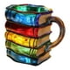 thumbnail image 4 of Taza de café con forma de libro apilado, taza pintada, multifuncional, original, de colección. A, 4 of 9