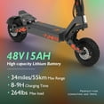 thumbnail image 6 of (Secondhand) KUKIRIN G2 Electric Scooter, 800W Powerful Motor, 10" Tubeless Tires 34 Miles Long-Range & 27 MPH Max Speed Foldable Commuting Scooter for Adults, 6 of 9