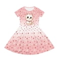 thumbnail image 2 of Uourmeti Cat Kids Dresses Summer Short Sleeve Crew Neck Knee-Length A-Line Dress with Pockets Cute Swing Dresses for 9-10 Years Girls, 2 of 6