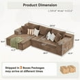 thumbnail image 7 of Furmax 109" L-Shape Cloud Modular Sectional Sofa with Deep Seat Convertible Couch Living Room Furniture Sets with Corduroy Fabric, No Assembly Required,Brown, 7 of 7