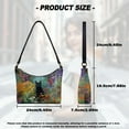 thumbnail image 7 of Kuiaobaty Painting Print Underarm Sling Bag for Women Cat Flower Print Leather Hobo Purse Tote Bag with Zipper Closure Cute Lightweight Shoulder Handbag for Travel & School, 7 of 7