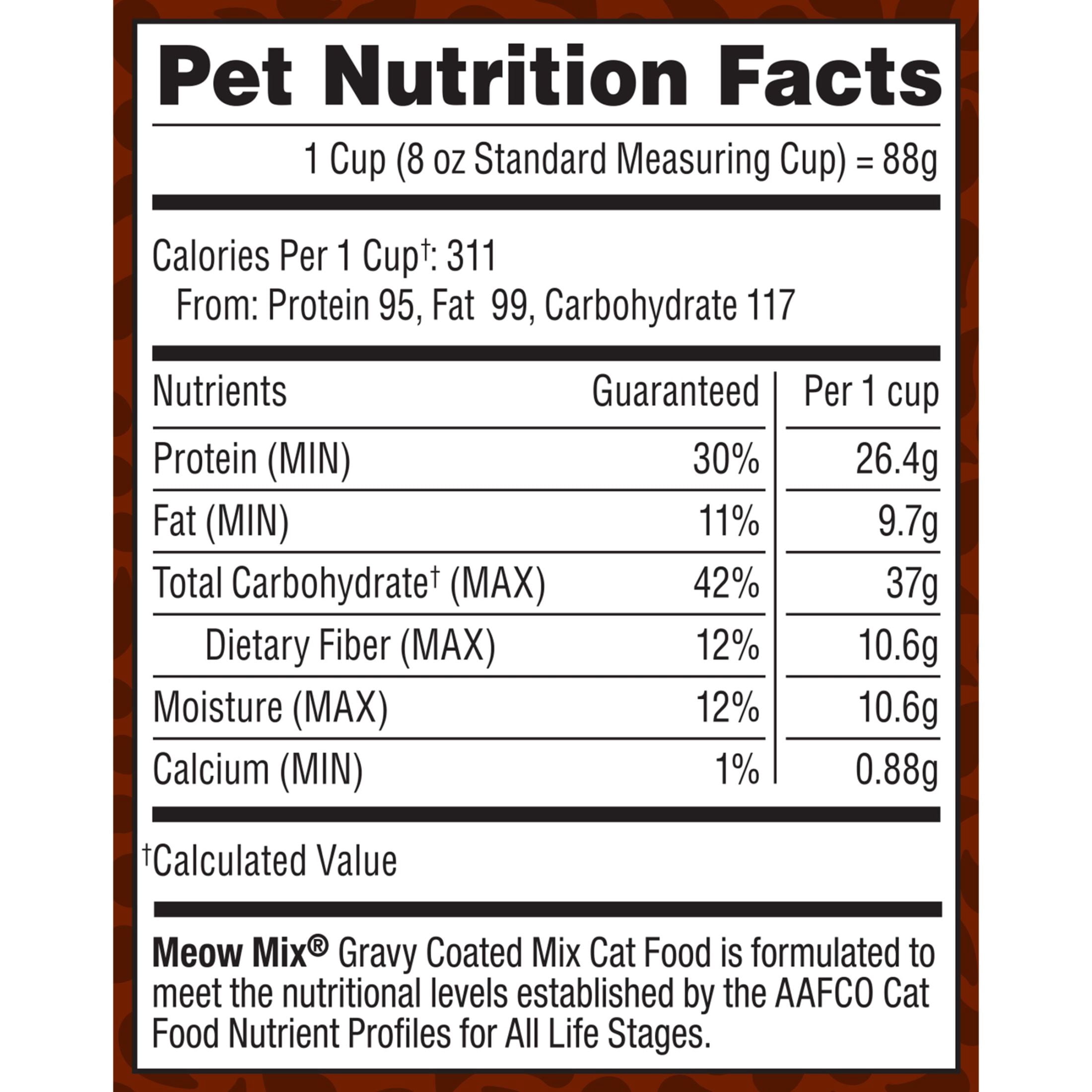 Meow Mix Gravy Coated Kibble Mix, Chicken Flavor Dry Cat Food, 13.5 Lb. Bag