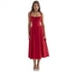 thumbnail image 2 of Vestido Bohemio de Verano para Mujer, Estilo Midi con Corsé, Informal, con Tirantes Finos y Cordones, Estilo Fluido Rojo M, 2 of 10