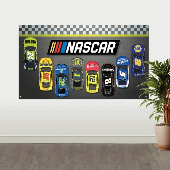Prime Party Official NASCAR Racing Fabric Wall Banner, Vibrant Party Backdrop Decoration, 5ft x 3ft