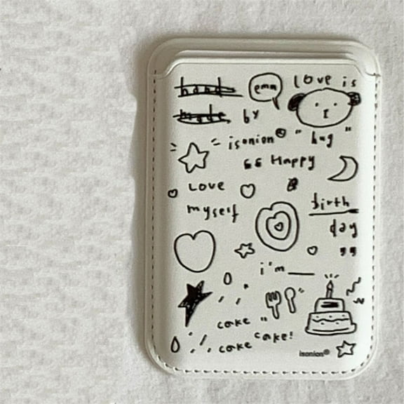 INS Y2K illustration couple phone accessories card holder for MagSafe magnetic leather wallet slot phone case for iPhone 15 Pro