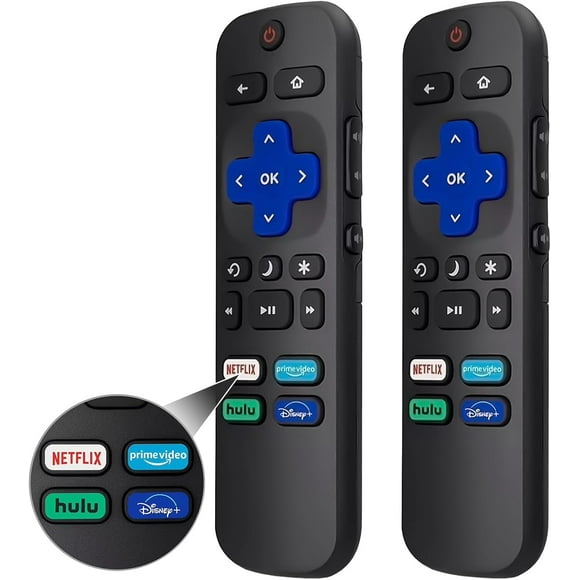 (Pack of 2) Replaced Remote Control for Roku TV, Compatible for Roku Built-in TCL/LG/Hisense/Philips/Sharp/Onn/Insignia/Element TV【Not for Roku Stick