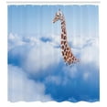 thumbnail image 3 of Ambesonne Giraffe Shower Curtain, Heaven Fantasy Themed, 69"Wx84"L, White Brown, 3 of 3