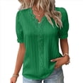 thumbnail image 2 of Blusa Elegante de Encaje con Cuello en V y Corta para Mujer Verde XL, 2 of 8