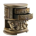 thumbnail image 3 of Brown and Gold Glam Nightstand for Bedroom / 2 Drawers with 2/3 Extension Design, 3 of 4