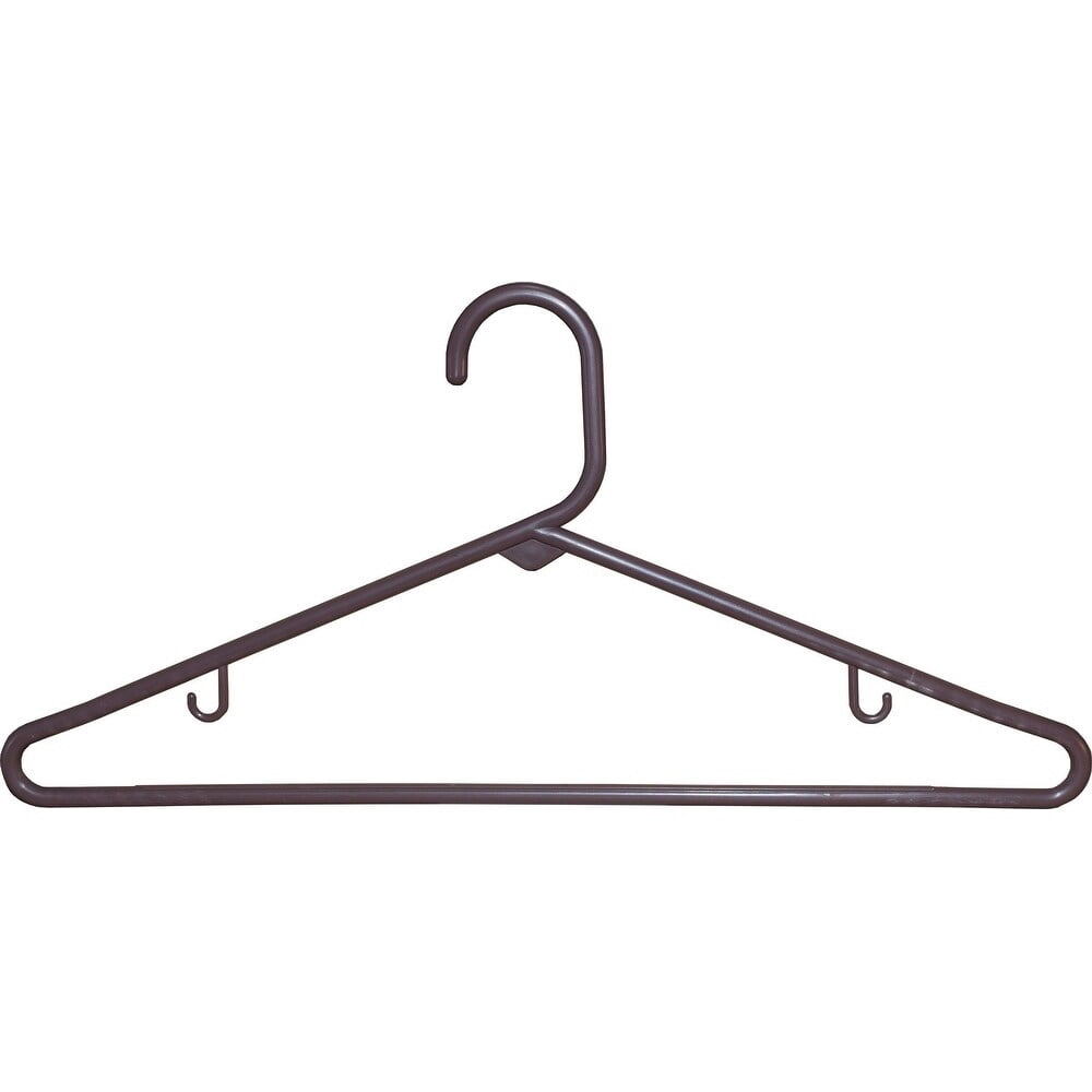 International Hanger, Brown Plastic Tubular Combo Hanger with Bar and Hooks for Straps on Tops, 36 Pack