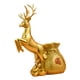 thumbnail image 4 of Estatua de ciervo con flores, jarrón, centro de mesa, escultura de animal, forma de bolsa de dinero Dorado, 4 of 9