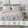 thumbnail image 3 of Lanpei Floral Bedspread Set 2-Piece Twin, Cotton Tropical Bedding Set Boho Leaf Quilt Coverlet Orange Floral Farmhouse Quilted Bedspread (1 Coverlet+1 Pillow Sham), 3 of 7
