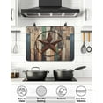 thumbnail image 5 of Stove Top Covers for Electric Stove 36x21 Inches, Western Texas Stars Heat Insulation Fireproof Glass Cooktop Protector, Farmhouse Vintage Wooden Plank Countertop Stovetop Cover for Kitchen, 5 of 8