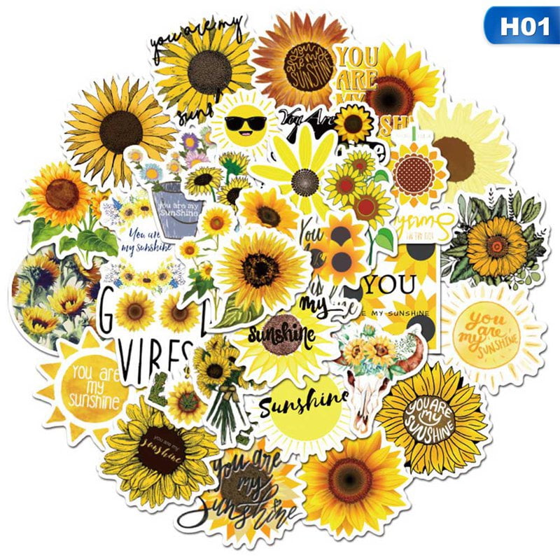Seasonstorm Yellow Sunflowers Aesthetic Diary Travel Journal Paper Stickers Scrapbooking Stationery 
