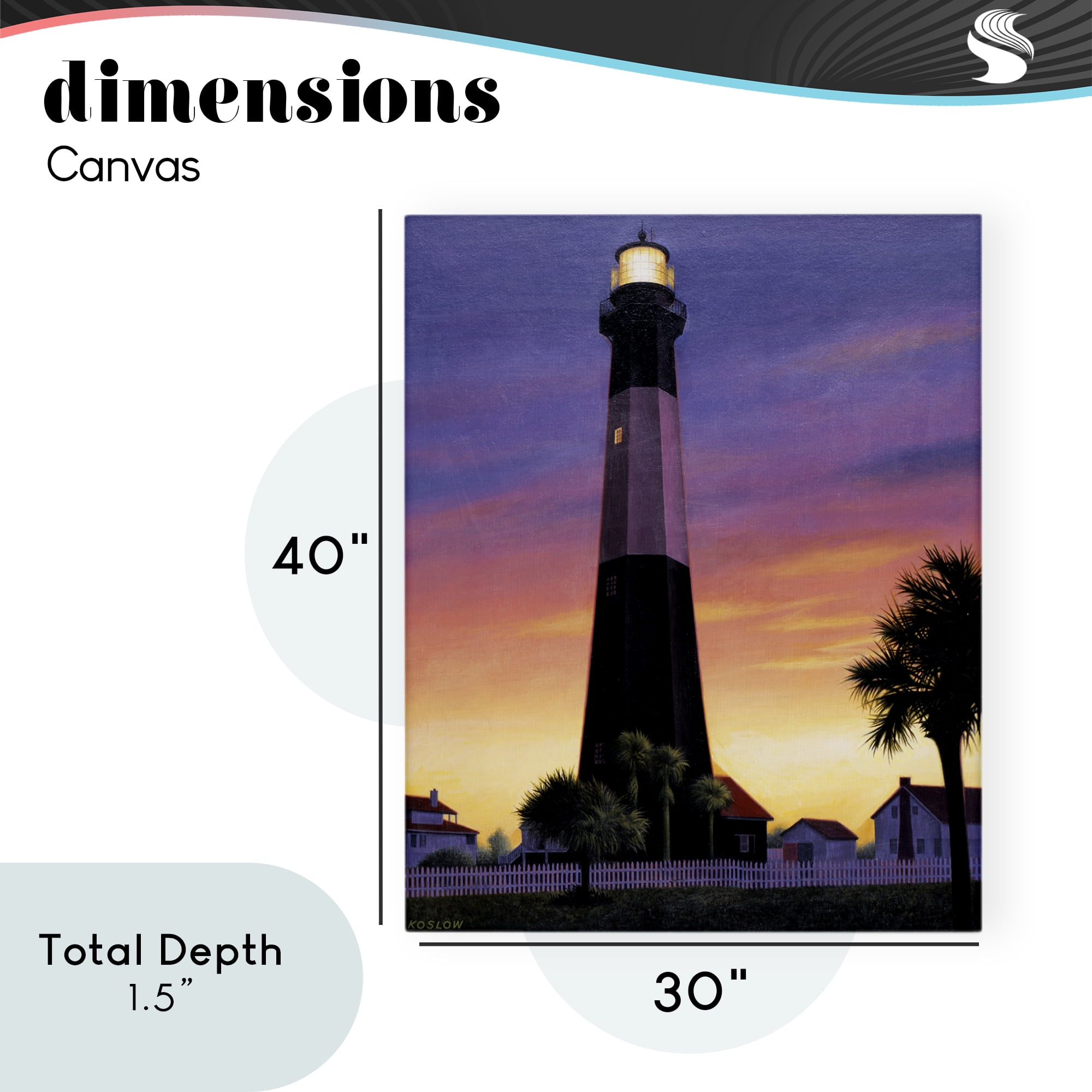 Georgia Tybee Island Lighthouse Canvas Wall Art, design by Wind River Studios