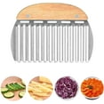 thumbnail image 1 of Potato Slicing Knife, Wavy Blade Knife, Wave French Fries Slicer, Wavy Blade Potato Stainless Steel Cutter French Fries Kitchen Tools for Vegetable, Fruit and Waffle, 1 of 5