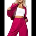 thumbnail image 1 of Conjuntos de 2 Piezas para Mujer: Blazer Elegante, Chaqueta, Pantalón Recto de Cintura Alta, Conjunto Informal de Negocios. Rosa Roja L, 1 of 10