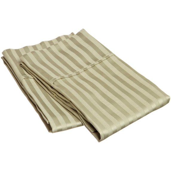 300-Thread Count 100% Egyptian Cotton Lightweight Stripes Pillowcase Set Sage / Standard