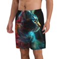 thumbnail image 2 of Fotbe Neon Spectrum Cat Portrait Trajes de Baño Estampados para Hombre, Shorts de Verano de Secado Rápido, Ropa de Playa, Bañadores-XX-Large, 2 of 6